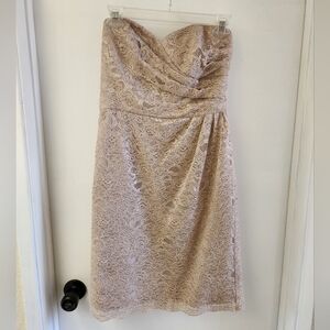 David's Bridal Nude Lace Dress Size 8